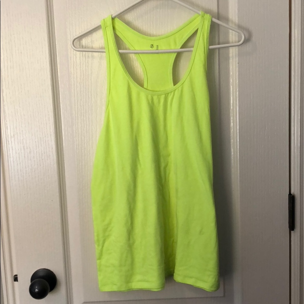 neon racer back tank